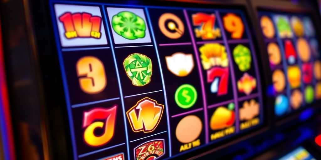 Slot machine paylines glowing brightly.