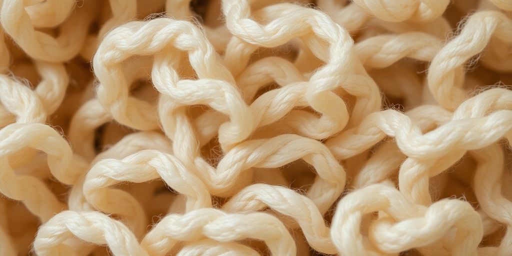 Close-up of crimped wool fibers