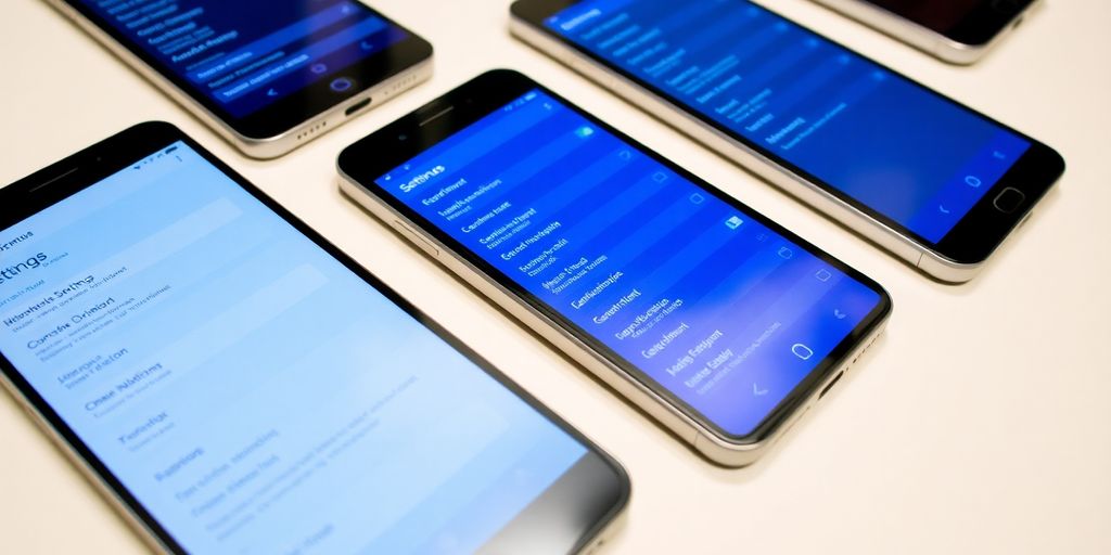 Telefones celulares exibindo configurações de formatação.