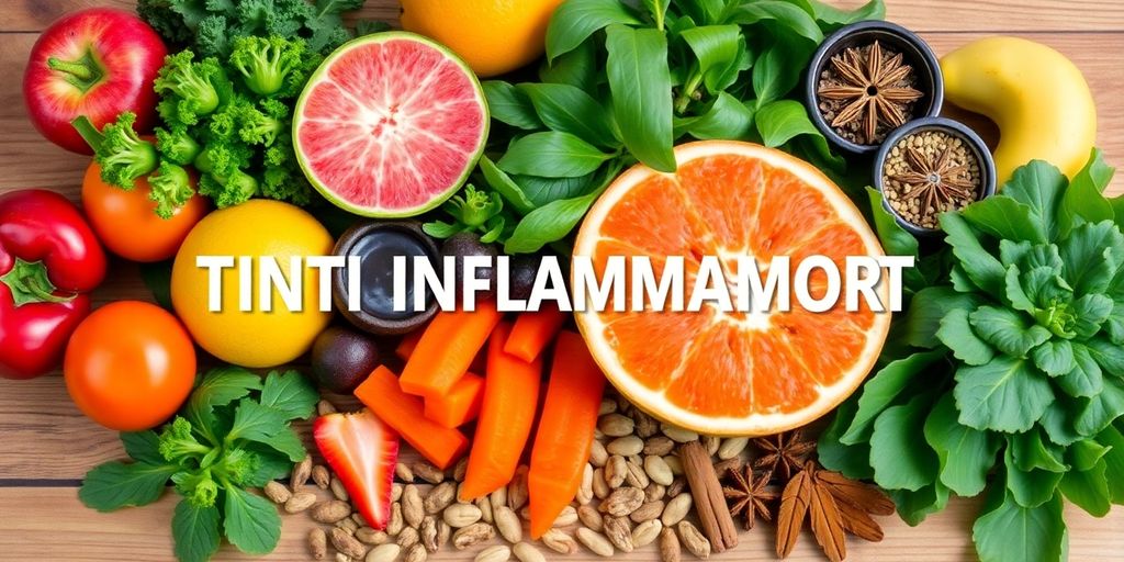 Alimentos frescos y saludables para una dieta antiinflamatoria.