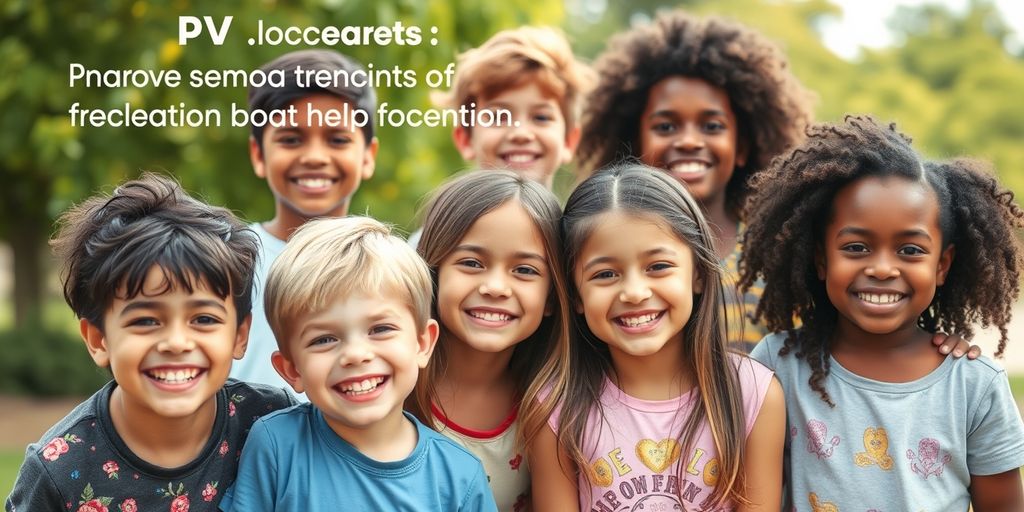 Happy children and teenagers outdoors
