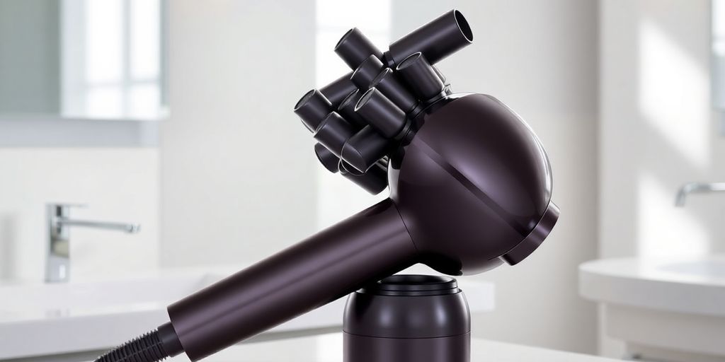 Dyson Airwrap Multi-Styler in a modern bathroom.