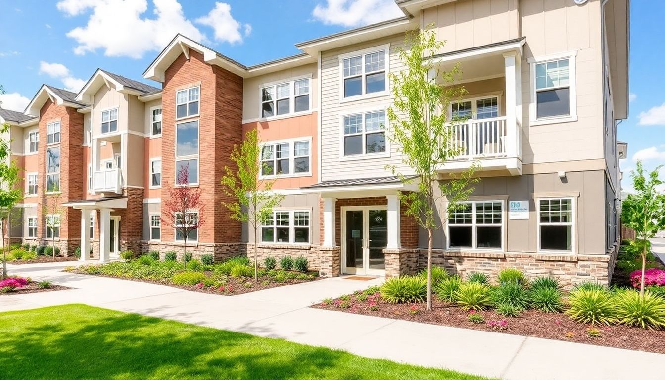 Renovated multi-family property with modern architecture and landscaping.