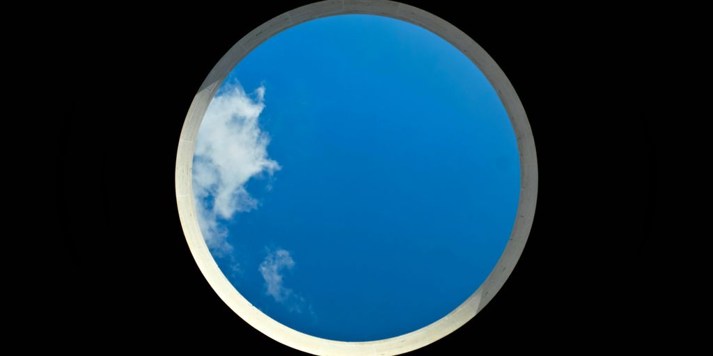 blue and white round illustration