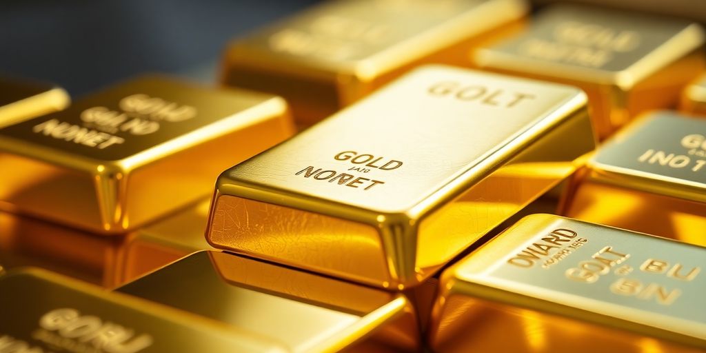 Briques d'or brillantes et élégantes en gros plan.