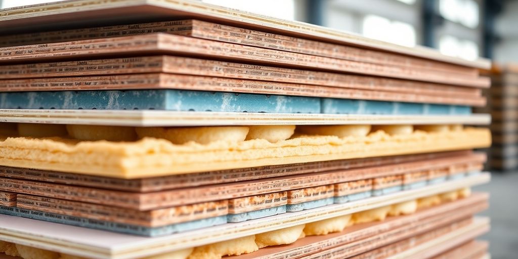 Close-up of PU sandwich panels displaying modern design.