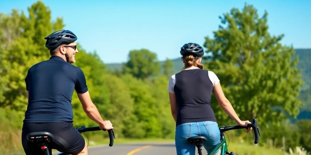 Cyclists enjoying a shared recovery ride outdoors.