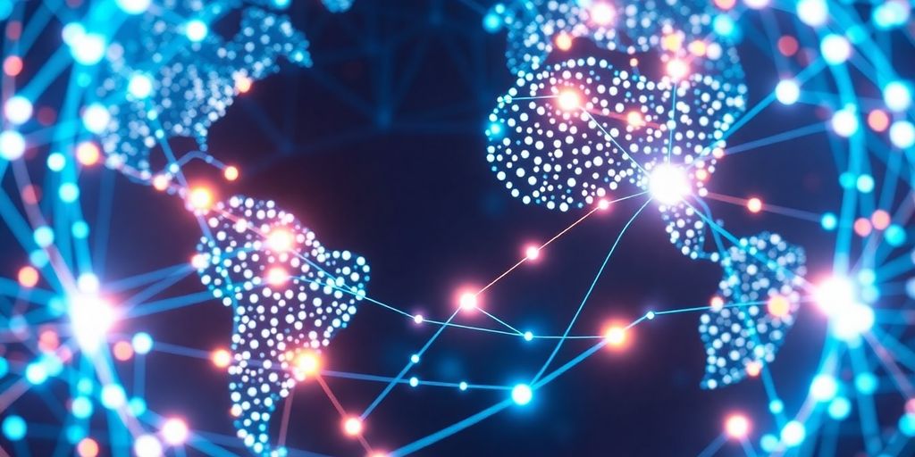 AI battleground with competing global forces.