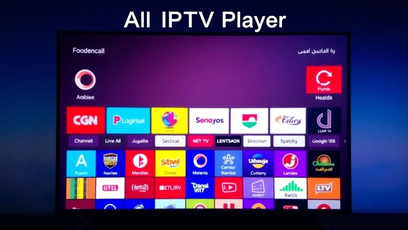 تطبيق All IPTV Player على شاشة تلفزيون Google TV.