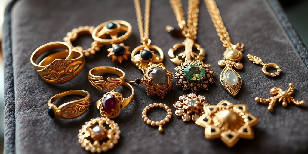 De vieux bijoux dorés vintage