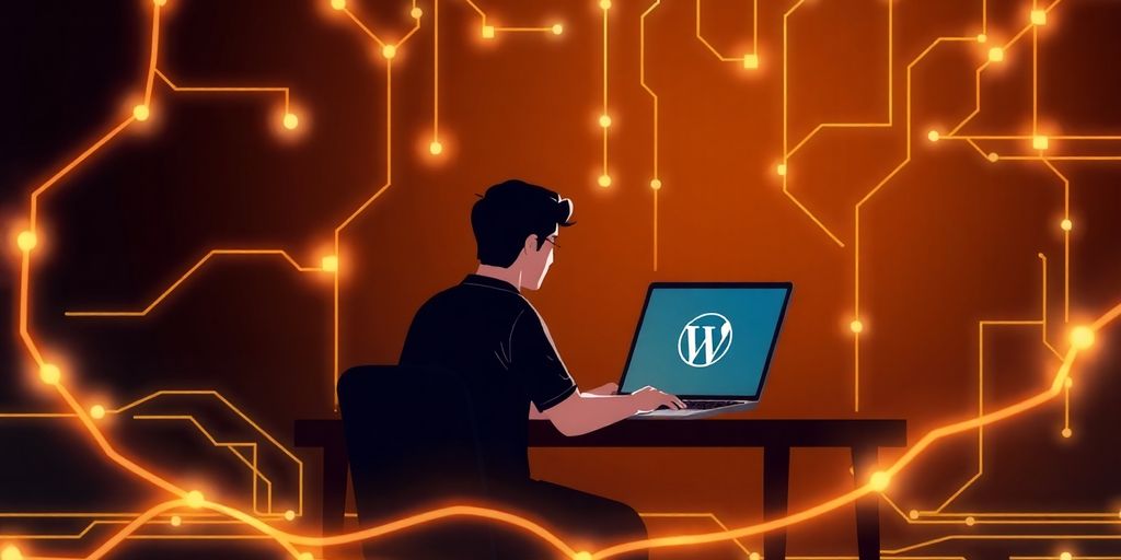 Illustrative backend WordPress developer at work.