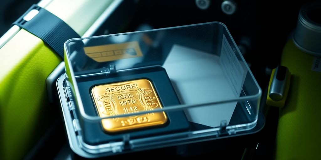 Lingot d’or protégé dans un étui sécurisé.