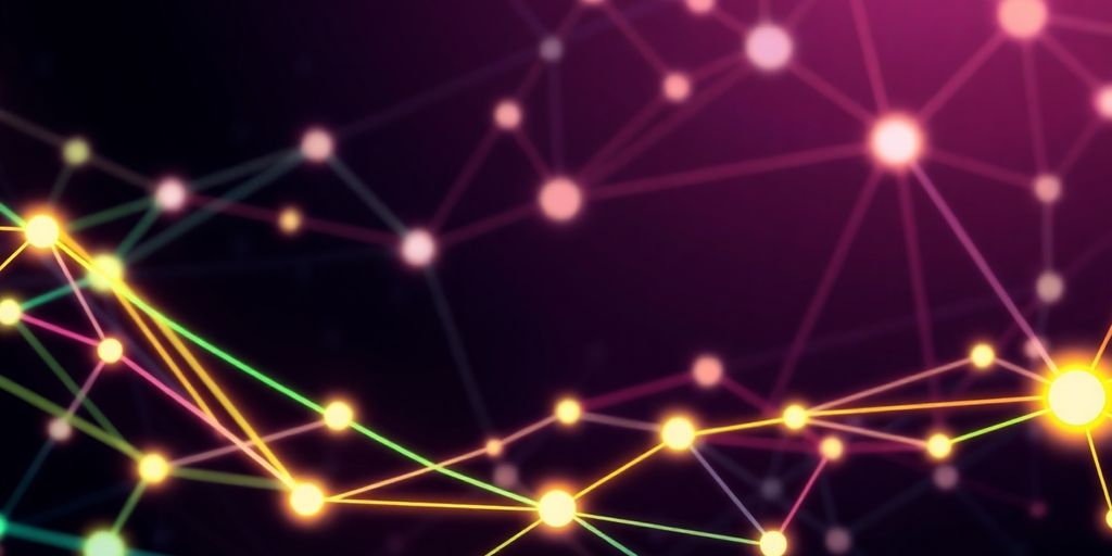 Illustrative image of interconnected blockchain nodes.