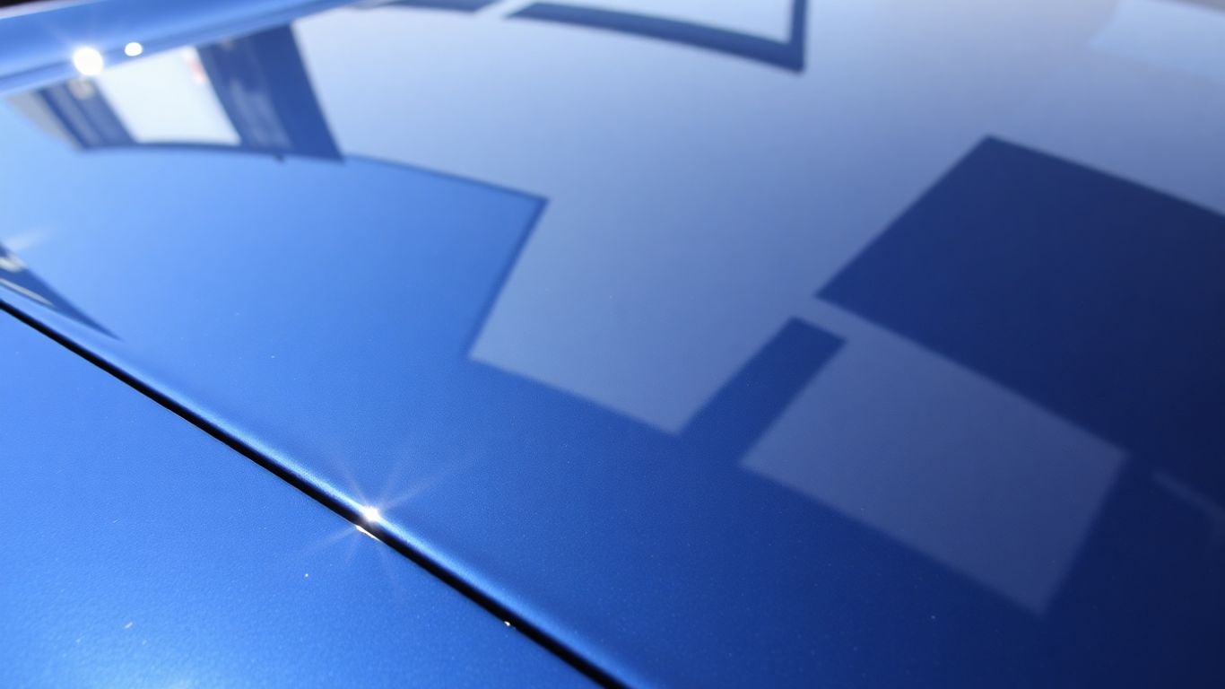 Glossy car paint with a mirror-like shine.