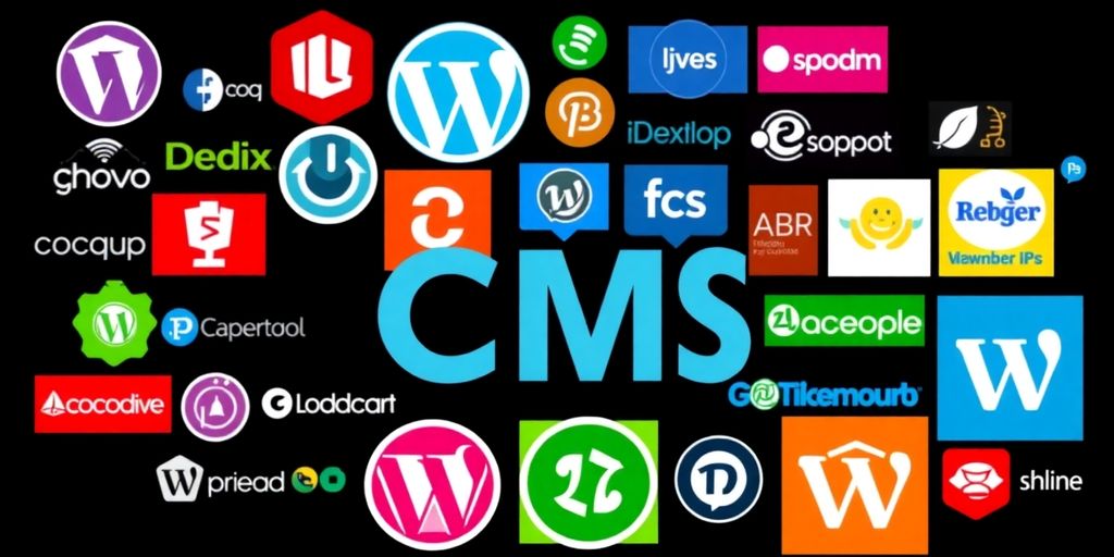 Open source software logos connected to a website.