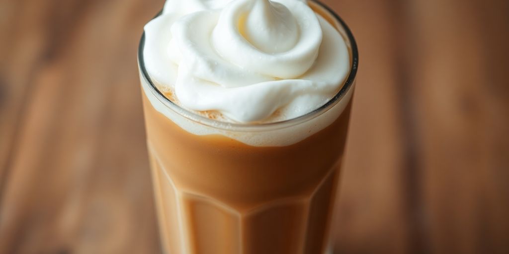 Delicious Costa Frappe with frothy coffee and whipped cream.