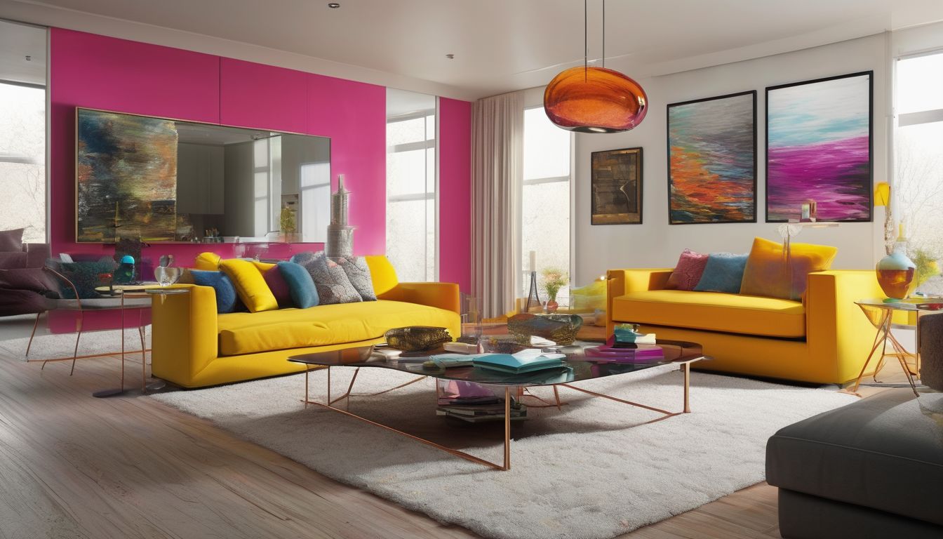 modern living room with innovative color drenching techniques