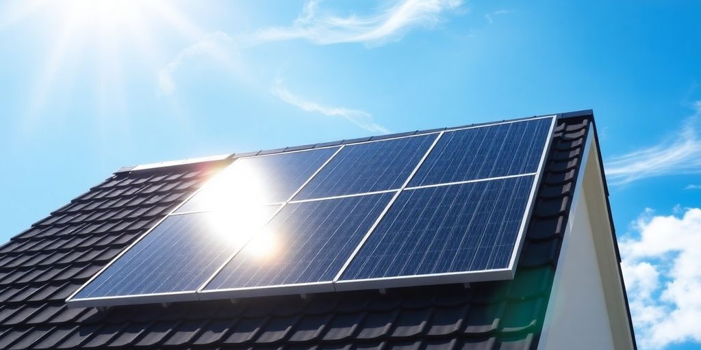 Panneaux solaires sur un toit de maison