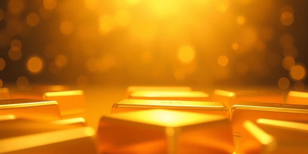 Lingots d'or numériques en suspension brillante