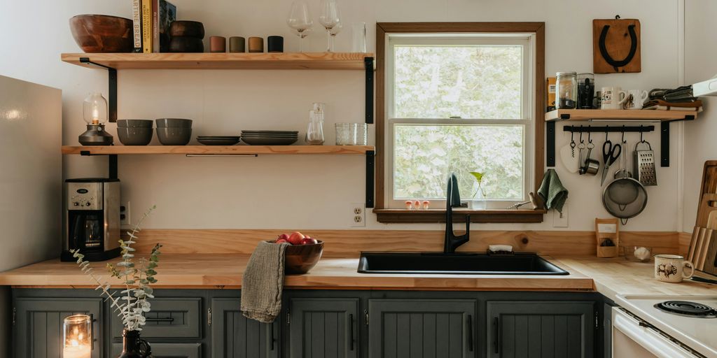 A kitchen filled with lots of counter top space