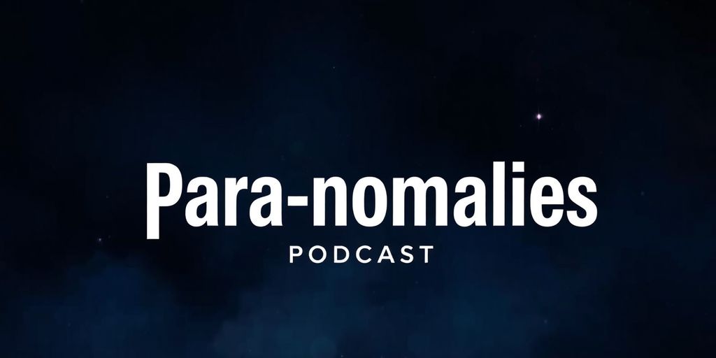 Podcast Para-nomalies logo con fondo de fenómenos paranormales.
