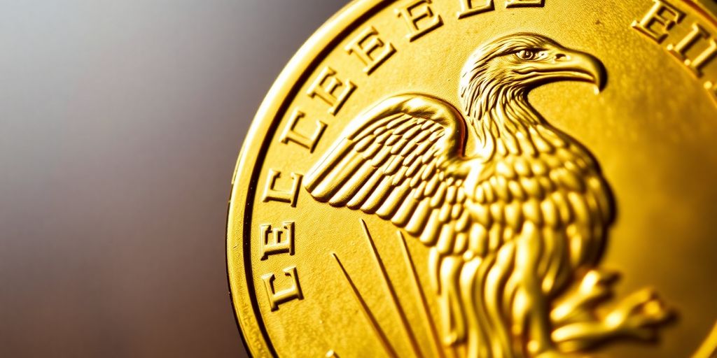 Aigle américain en or, pièce de 10 dollars.