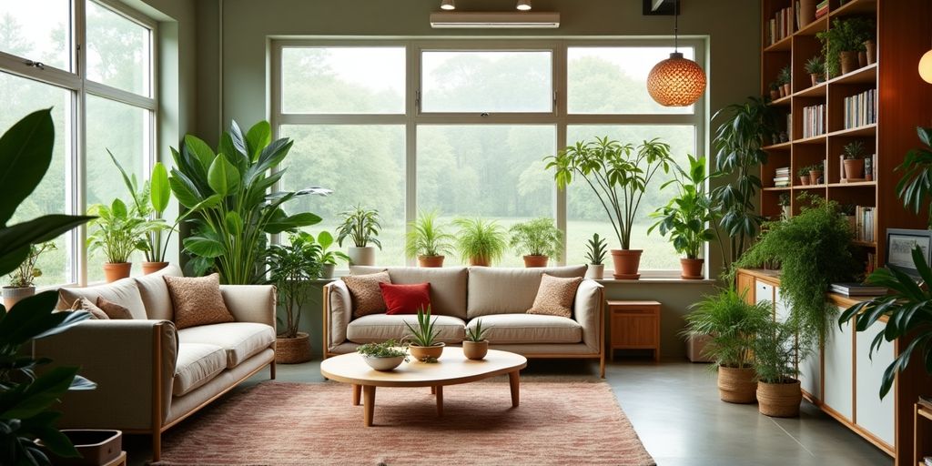 Nachhaltige Möbel und Pflanzen im IKEA Showroom