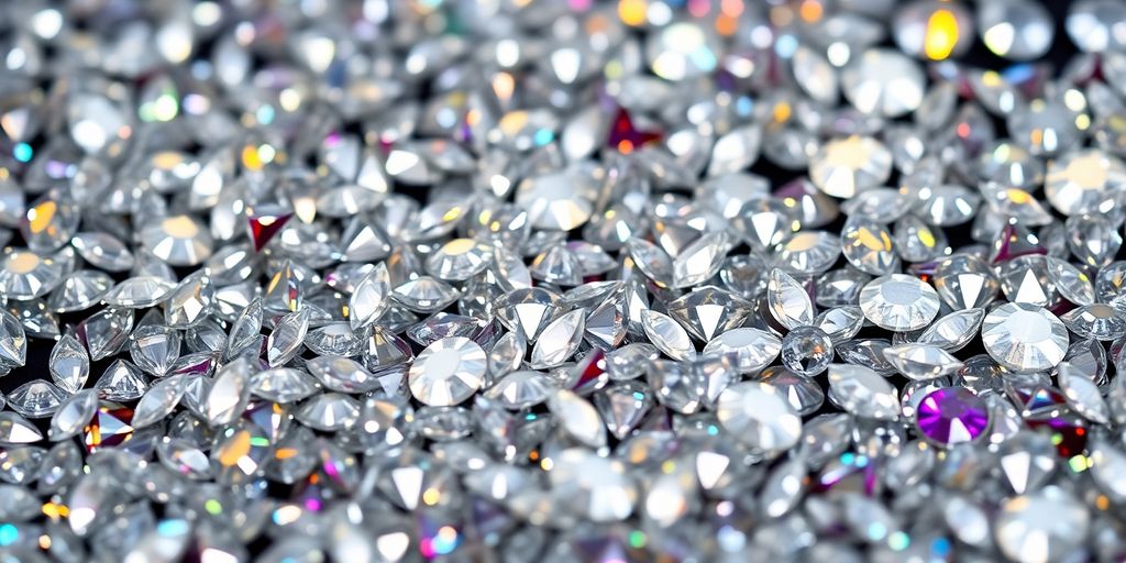 Sparkling diamond painting diamonds close-up.