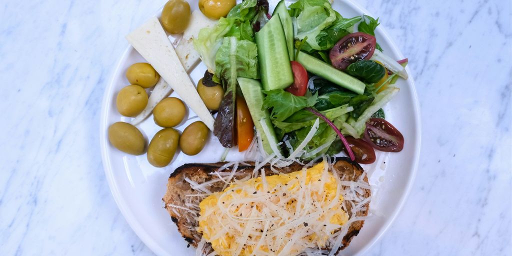 A delicious plate of food with bread.