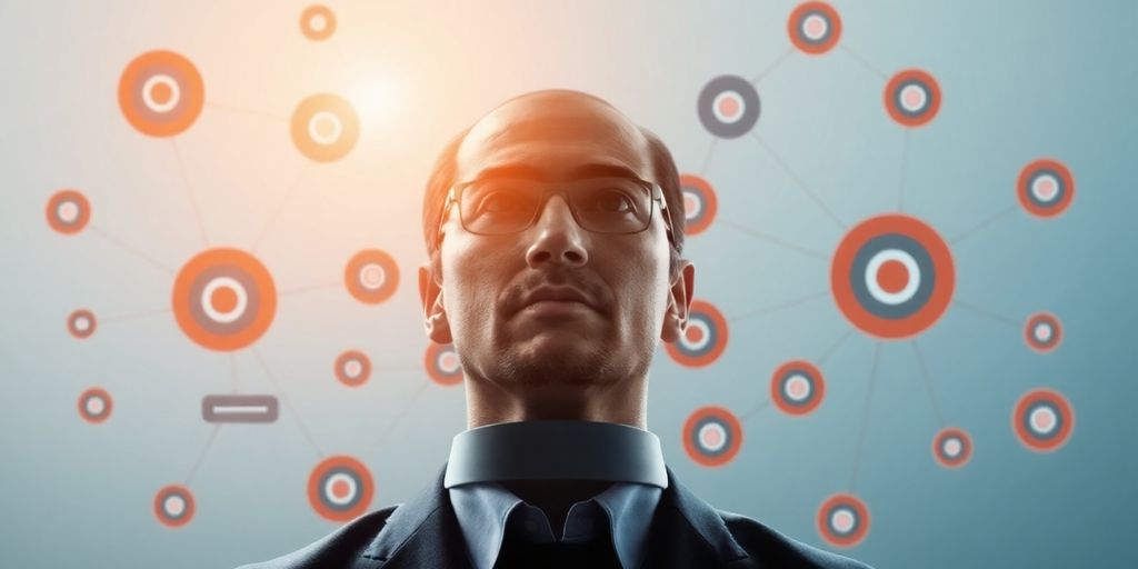 Person planning account-based marketing strategy with a target map.