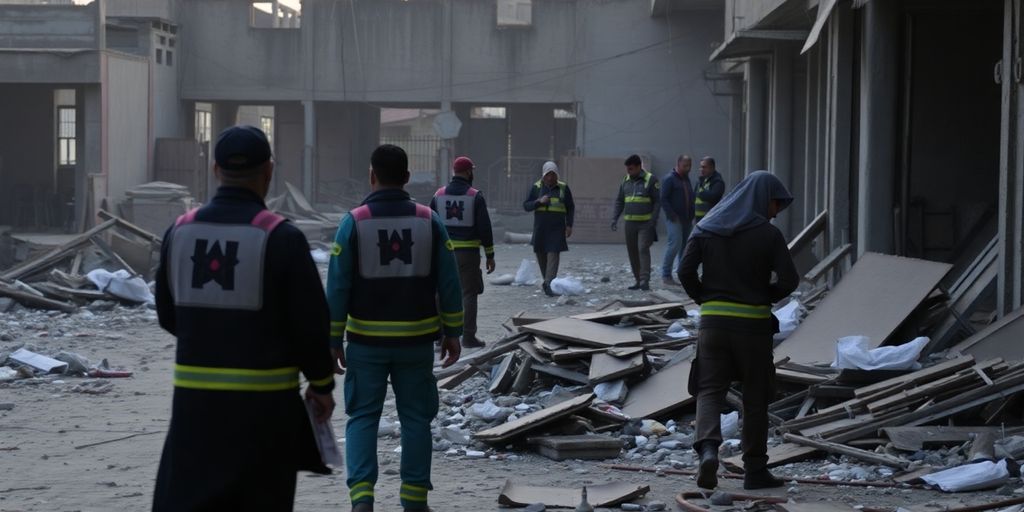 Scene of the terrorist attack in Peshawar, emergency responders.