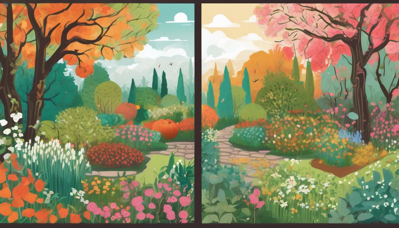 thriving garden in different seasons