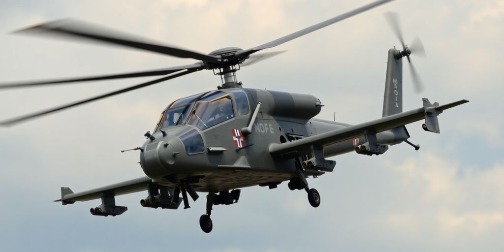A vintage AH-1G Cobra attack helicopter in dynamic flight.