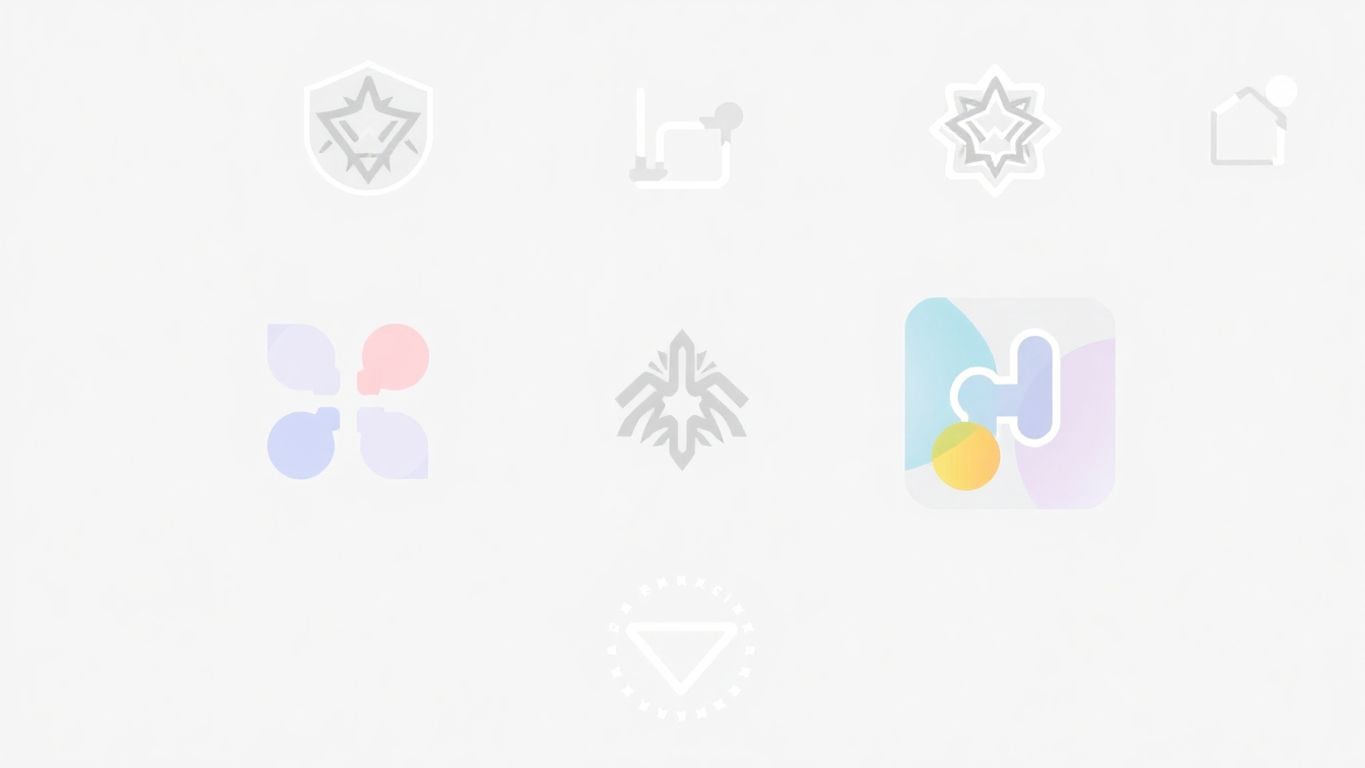 Illustrasjon av moderne logo design med myke farger.