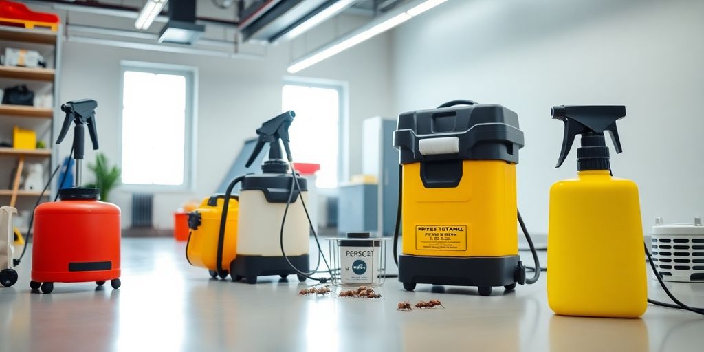 Echipamente moderne de dezinsecție într-un mediu curat.