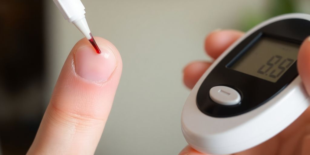 Blood sugar meter displaying a high reading.