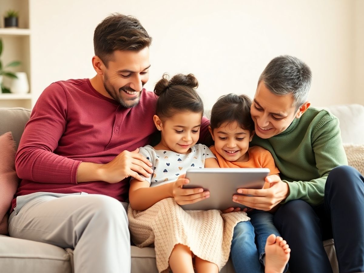 Părinți și copii interacționând cu tehnologia digitală, echilibru familial