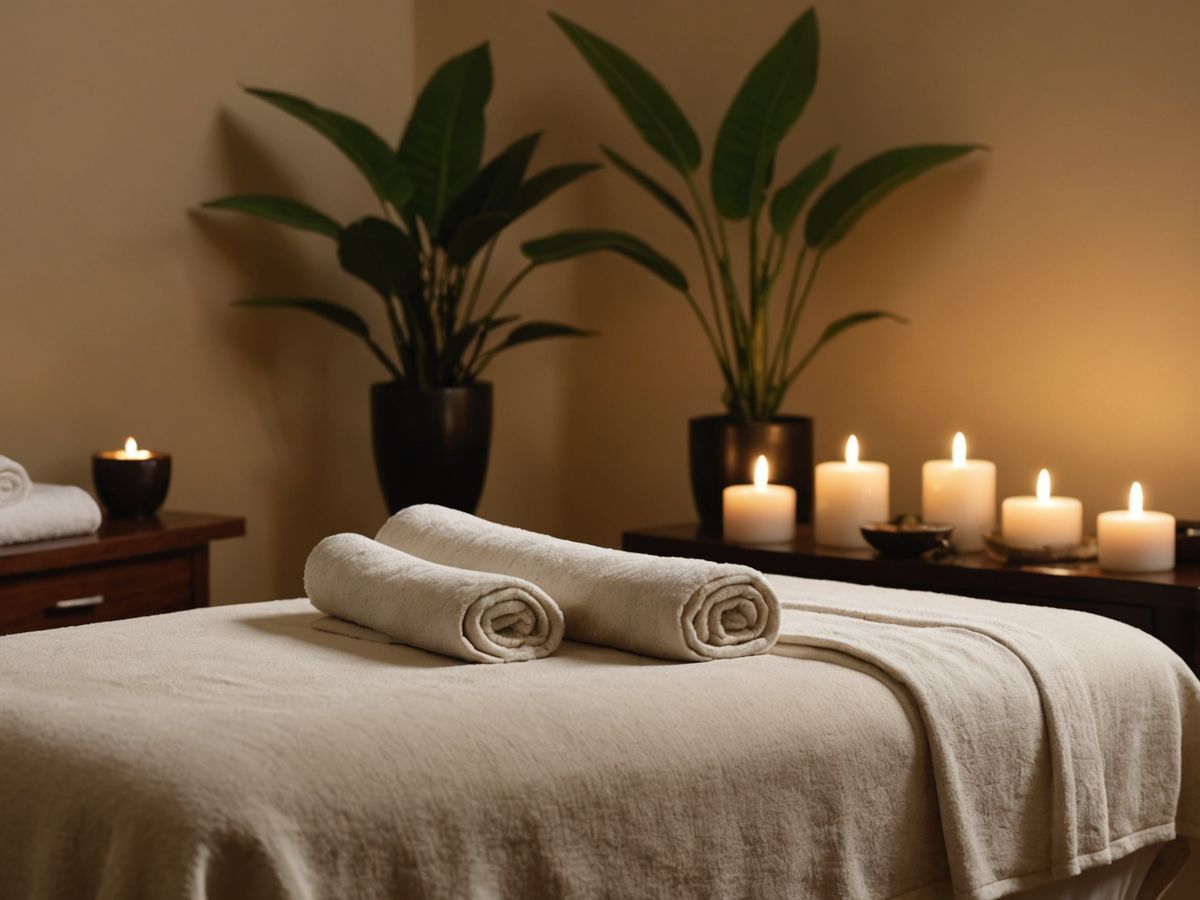Serene spa setting with massage table