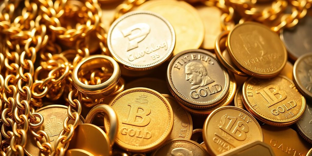 Bijoux et pièces d'or pour la casse.