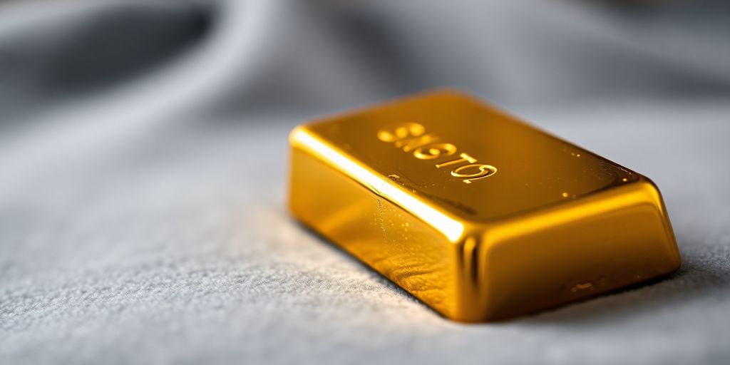 Lingot d'or sur une surface en velours.