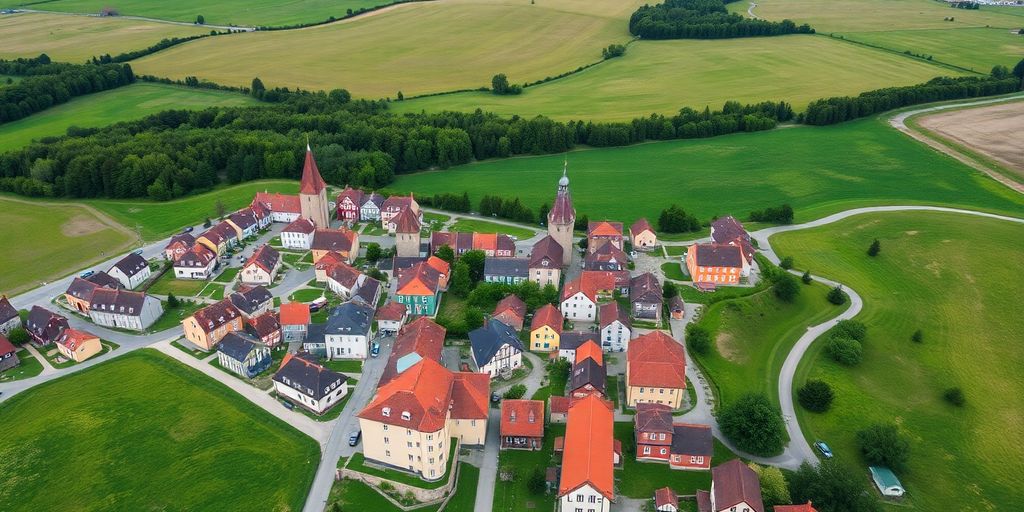 Vue aérienne de l'île de Gotland en Suède.