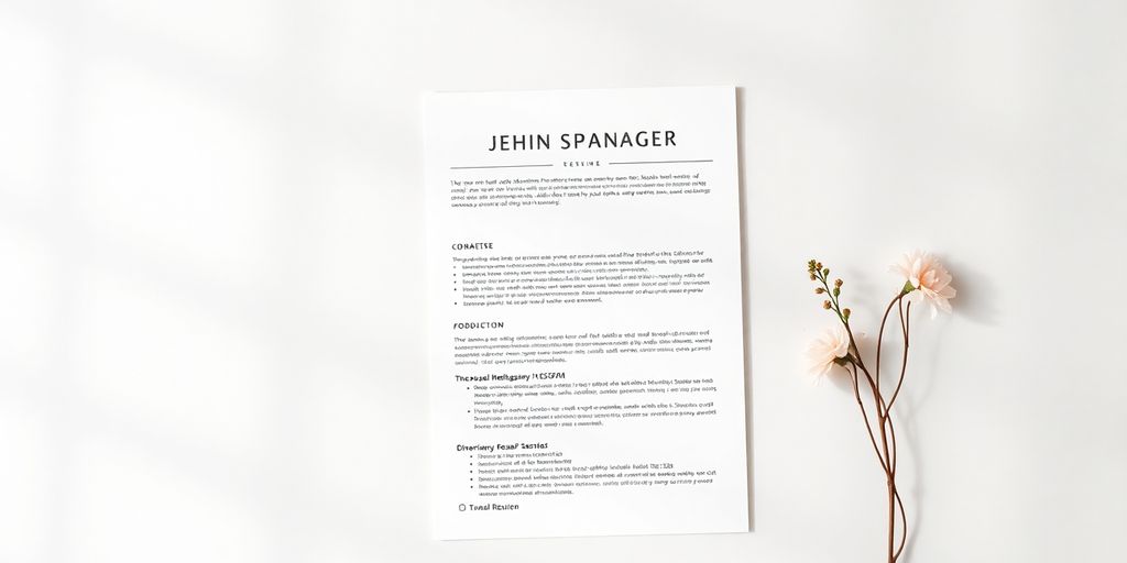 Spa manager resume with a touch of elegance.