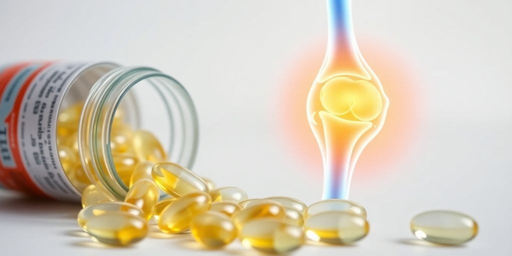 Fish oil capsules and a healthy joint.