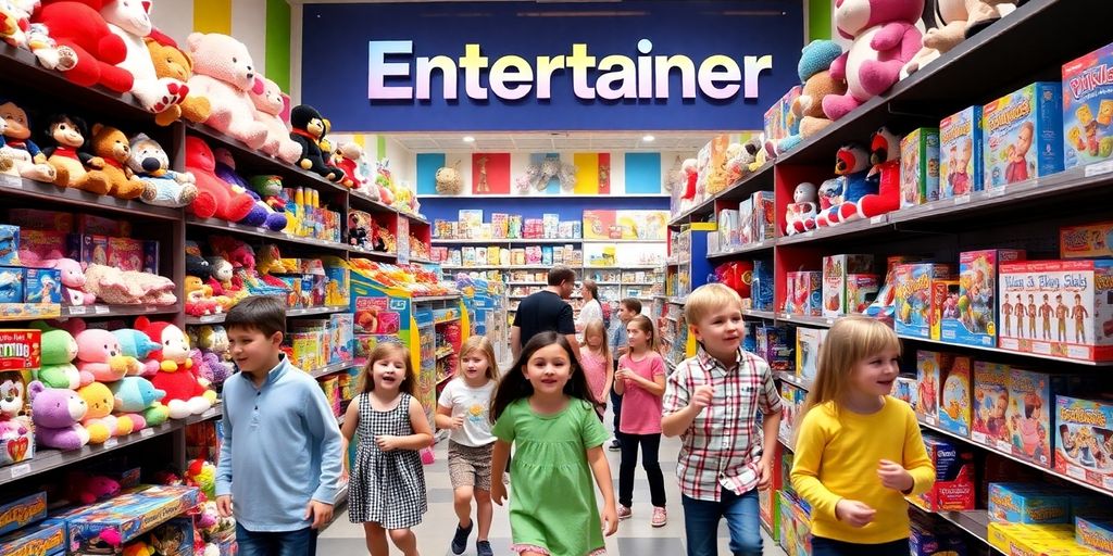 Children enjoying toys at The Entertainer Leicester store.