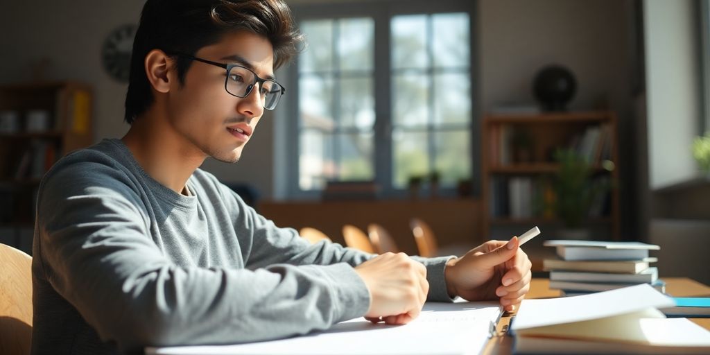 Person studying with newfound energy and focus.