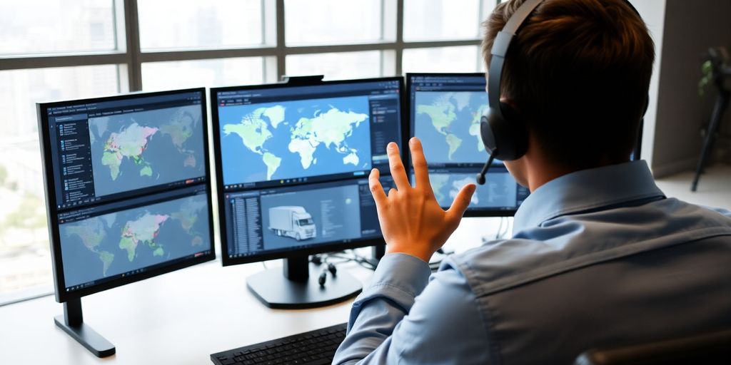 Dispatcher managing truck fleet