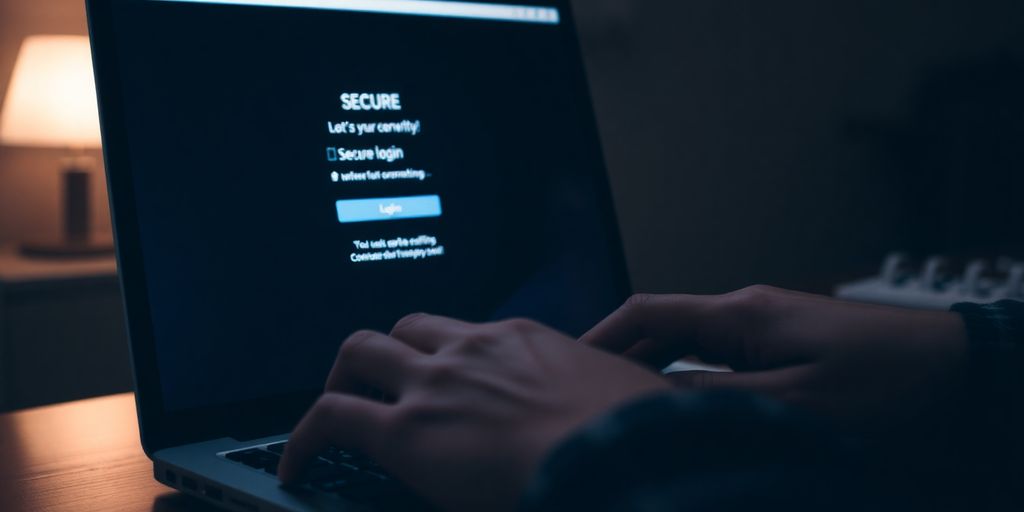 Secure login on a laptop screen.