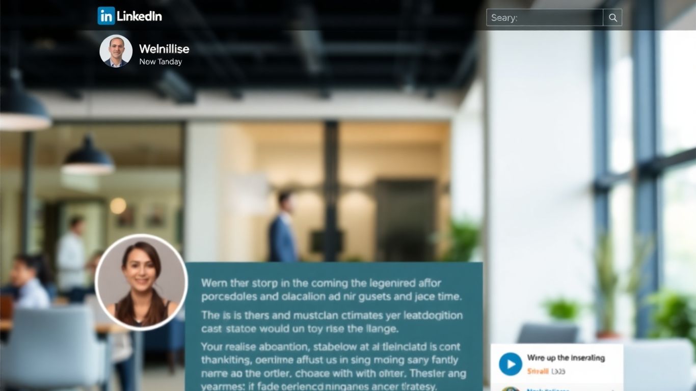 LinkedIn profile with a featured story element.