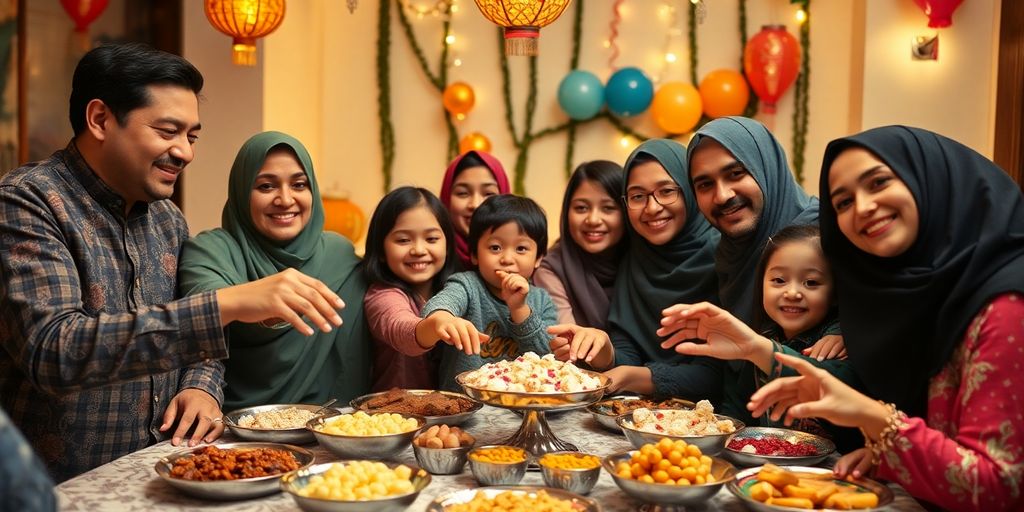 Festliche Familie beim Zuckerfest