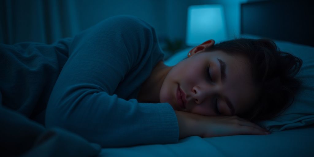 Person sleeping comfortably on their side.